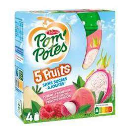 MATERNE, POM'POTES Gourdes 5 fruits 4x90g