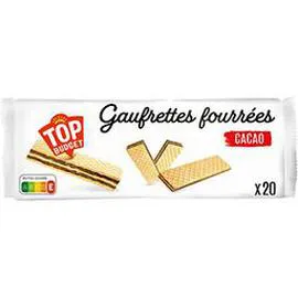 TOP BUDGET Gaufrettes fourrées cacao 200g