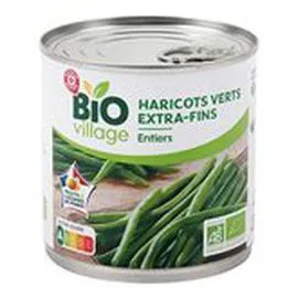 MARQUE REPÈRE, BIO VILLAGE Haricots vert Bio 220g