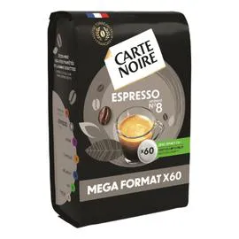 CARTE NOIRE Café dosettes compatibles Senseo Espresso n°8 x60 420g