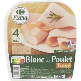 CARREFOUR EXTRA Blanc de poulet fumé 160g
