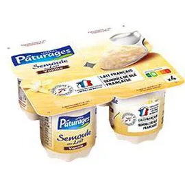 PÂTURAGES Semoule au lait vanille 4x100g