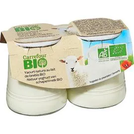 CARREFOUR BIO Yaourt de brebis nature Bio 2x125g