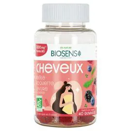 LÉA NATURE, BIOSENS Complément Alimentaire Pousse de Cheveux aux Fruits Rouges x40
