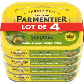 PARMENTIER Sardines huile d'olive 4x135g