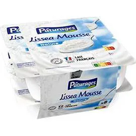 PÂTURAGES Fromage frais Lissea Mousse nature 8x100g
