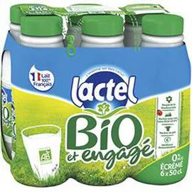 LACTEL Lait écrémé BIO 6x50cl