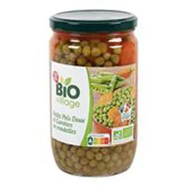 MARQUE REPÈRE, BIO VILLAGE Petits pois doux carottes Bio 420g