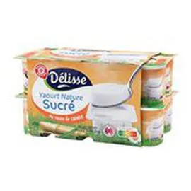 MARQUE REPÈRE, DÉLISSE Yaourts sucrés Nature 16x125g
