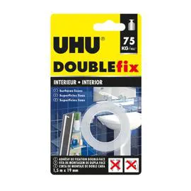 UHU Adhésif "Doublefix" intérieur double-face 1,5 m 19 mm l'unité