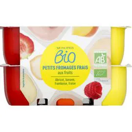 MONOPRIX BIO Petits fromages blancs aux fruits bio 600g