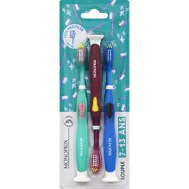 MONOPRIX Brosse à dents junior 7-13 ans x3 l'unité