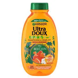 GARNIER, ULTRA DOUX Shampoing & Démêlant Disney Roi Lion Enfant Abricot 300ml