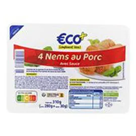 ECO+ Nems porc Avec sauce 310g