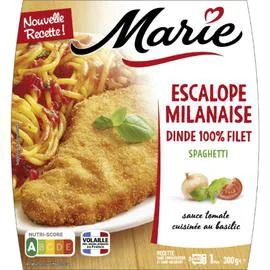 MARIE Plat cuisiné escalope milanaise/spaghetti 300g