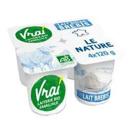 VRAI Yaourt de brebis nature Bio 4x120g