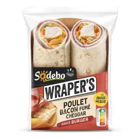 SODEBO Wraper's poulet bacon fumé cheddar sauce burger 190g