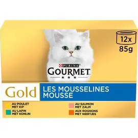 PURINA, GOURMET Pâtée pour chat Gold les Mousselines 12x85g