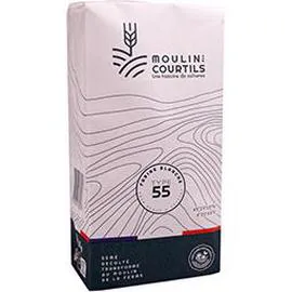 MOULIN DES COURTILS Farine de blé - T 55 - Farine blanche 1kg