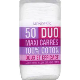 MONOPRIX Cotons maxi carrés duo l'unité