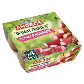 ANDROS Compote pomme rhubarbe 4x100g