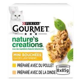 PURINA, GOURMET Pâtée pour chat Au poulet et à la dinde 8x85g