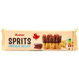 AUCHAN Sprits biscuits au chocolat au lait 150g
