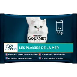 PURINA, GOURMET Pâtée pour chat Perle Plaisirs de la Mer 4x85g