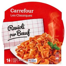 CARREFOUR Plat cuisiné ravioli pur boeuf 300g