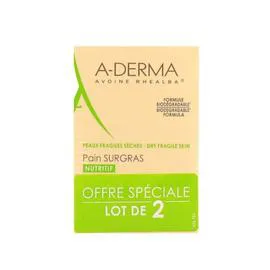 A-DERMA Savon surgras peaux sèches 2x100g