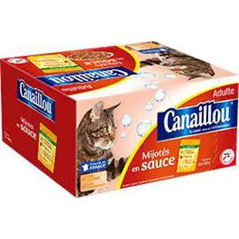 CANAILLOU Assortiment de mijotés en sauce pour chat 12x100g