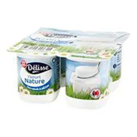 MARQUE REPÈRE, DÉLISSE Yaourts Nature 4x125g