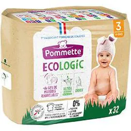 POMMETTE Couches Ecologic, taille 3 : 4-9 kg x32