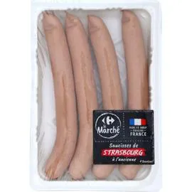 CARREFOUR LE MARCHÉ Saucisses Strasbourg à l'ancienne x4