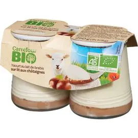 CARREFOUR BIO Yaourt de brebis châtaigne Bio 2x125g