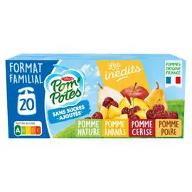 MATERNE, POM'POTES Compote 4 saveurs s/sucres ajoutés 20x90g