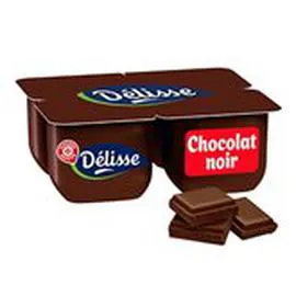 MARQUE REPÈRE, DÉLISSE Crème dessert Chocolat noir 4x125g
