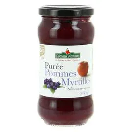 CÔTEAUX NANTAIS Purée Pommes Myrtille Sans Sucres Ajoutés Bio 360g