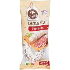 CARREFOUR ORIGINAL Saucisse sèche pur porc 250g