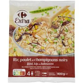 CARREFOUR EXTRA Plat cuisiné riz poulet champignons 900g