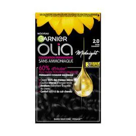 GARNIER, OLIA Coloration Cheveux Permanente Sans Amoniaque 2.0 Noir Diamant l'unité