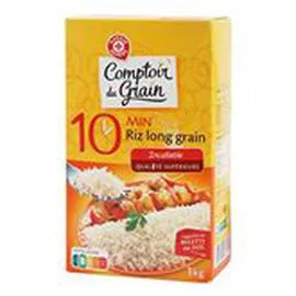 MARQUE REPÈRE, COMPTOIR DU GRAIN Riz long Cuisson rapide 10min 1kg