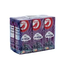 AUCHAN Jus de raisin à base de concentré briquettes 6x20cl