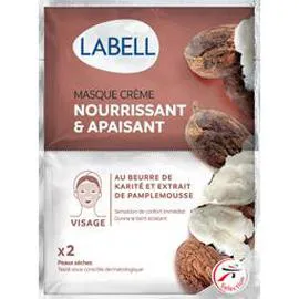LABELL Masque crème nourrissant & apaisant beurre de karité 2x6ml