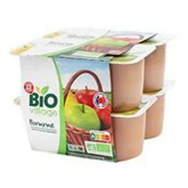 MARQUE REPÈRE, BIO VILLAGE Purée fruit Pomme Bio 8x100g