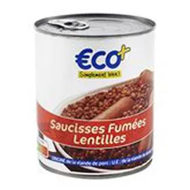  Saucisses fumées lentilles 840g