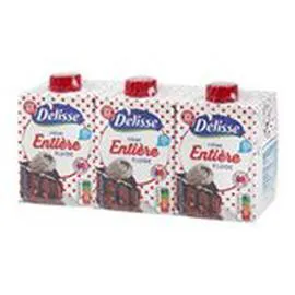 MARQUE REPÈRE, DÉLISSE Crème entière fluide 30% MG 3x20cl