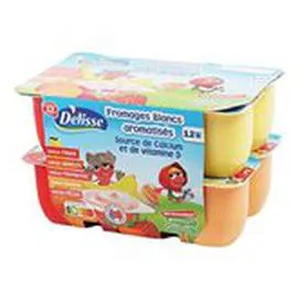 MARQUE REPÈRE, DÉLISSE Fromage frais Fruits panachés 22% MG 12x50g