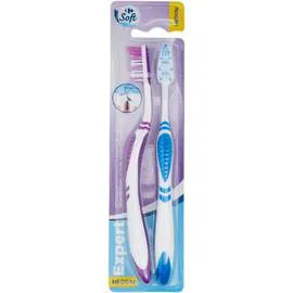CARREFOUR SOFT Brosses à dents Expert Medium x2