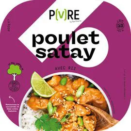 TOPSFOOD, P[V]RE Poulet satay et son riz parfumé 400g